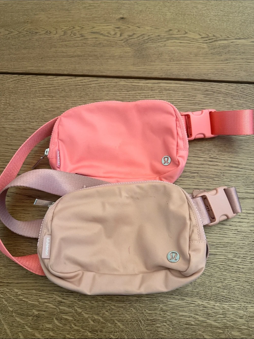 lululemon Coral and Blush Convertible Waist Bags